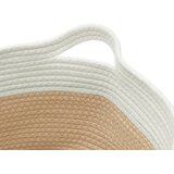  Košara za pohranu bež-bijela Ø 40 x 25 cm od pamuka | shoptok.hr