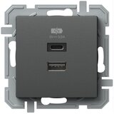 Tem_catez TEM ČATEŽ polnilnik USB 5V 3,0A, antracit, Logiq, brez okvija, 257705 | Shoptok.si
