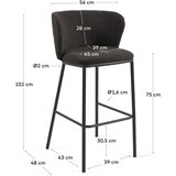 Kave Home Crna barska stolica (visine sjedala 75 cm) Ciselia – | shoptok.hr
