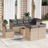 Maison Chic Seti vrtnega pohištva - Vrtna garnitura 9-delna z blazinami bež poli ratan, (21796916) | Shoptok.si