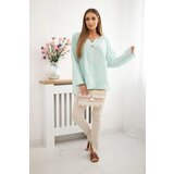 Kesi Włoski Shirt blouse with an embroidered pattern mint | shoptok.hr