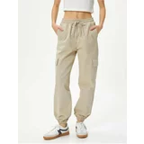 Koton Cargo Jogger Pants Comfortable Fit Elastic Waist Tie Pocket Cotton