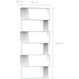 vidaXL Knjižna omara/paravan bela 80x24x192 cm iverna plošča, (20622531) | Shoptok.si