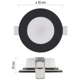Emos zv1164 Led panel lori ugradni okrugli crni 4,5w 345lm ip65 8,5x2,9cm cct ( 3640 ) | Eponuda.com