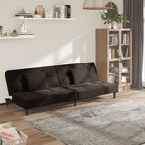 vidaXL Raztegljiv kavč dvosed z blazinama temno rjavo blago | Shoptok.si