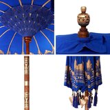 vidaXL Suncobran Ostalo Plava x 250 cm Pamuk i drvo | shoptok.hr