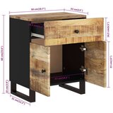  Nočna omarica 50x33x60 cm trden mangov les in inženirski les, (20733554) | Shoptok.si