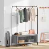 vidaXL Stojalo za oblačila s policami Siva sonoma 100x44x160 cm | Shoptok.si