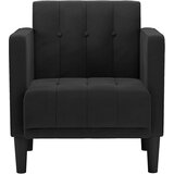 SOFA fotelja s naslonima za ruke crna 53 cm baršunasta | shoptok.hr