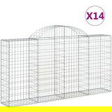  Obokane gabion košare 14kosov 200x30x100/120cm pocinkano železo, (20758364) | Shoptok.si