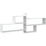 vidaXL Stenska polica bela 167,5x18x68 cm inženirski les | Shoptok.si