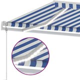 Automatska tenda sa senzorom LED 450x350 cm plavo-bijela | shoptok.hr