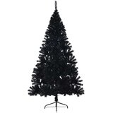  Umjetna polovica božićnog drvca sa stalkom crna 180 cm PVC | shoptok.hr