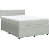  Krevet s oprugama i madracem svjetlosivi 140x190 cm baršunasti | shoptok.hr