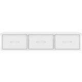 vidaXL Stenska polica s predali bela 88x26x18,5 cm iverna plošča | Shoptok.si