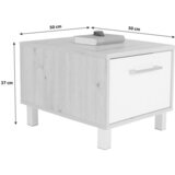 Modern Living Nočna Omarica Box, Bela, Barva Hrasta | Shoptok.si