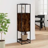  Visoka ploča dimljeni hrast 35,5x35x139cm izrađeno drvo i metal | shoptok.hr