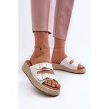 Boto Women's White Leather Sandals with Woven Eco Leather Zaloemi | Shoptok.si