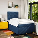  Krevet s oprugama i madracem plavi 120 x 200 cm od tkanine | shoptok.hr