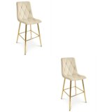 Libra stolac - svijetlo bež baršun / zlatne noge x 2 | shoptok.hr