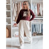 DStreet Bluza damska oversize z nadrukiem GOOSHY bordowa | Shoptok.si