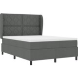 vidaXL Box Spring postelja s preprosto - temno siva, 140x190 cm, tkanina | Shoptok.si