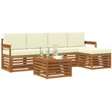  Set vanjskih sofa 6 kom. Prirodna i krem Bijela 59 x 59 x 37 cm | shoptok.hr
