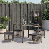  Vrtni stolci s jastucima 4 kom sivi 41x41x36 cm od poliratana | shoptok.hr