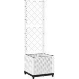  Vrtna sadilica s rešetkom bijela 40 x 40 x 136 cm PP | shoptok.hr