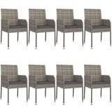  9-dijelni vrtni blagovaonski set crno-sivi od poliratana | shoptok.hr