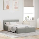  Hidraulični okvir za krevet LED svjetlosivi tkanina 140x200 cm | shoptok.hr