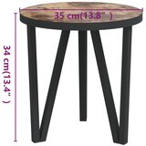  Stolić za čaj crno-žuti Ø 35 cm MDF | shoptok.hr