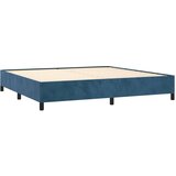  Box spring postelja z vzmetnico temno modra 200x200 cm žamet | Shoptok.si