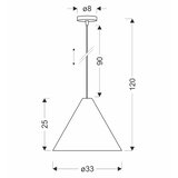  cono visilica na sajli 1xE27/40W/230V mahagoni furnir | Eponuda.com