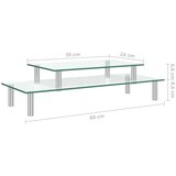  2-slojni stalak za monitor prozirno staklo | shoptok.hr