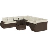  11-dijelni set vrtnih sofa od poliratana s jastucima smeđi | shoptok.hr