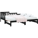  Dnevni ležaj na izvlačenje crni 2x(90x200) cm masivna borovina | shoptok.hr