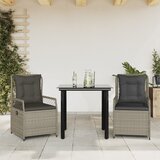 vidaXL 3-dijelni vrtni blagovaonski set svjetlosivi od poliratana | shoptok.hr