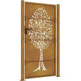  Vrtna vrata 100x200 cm Corten čelik Dizajn stabla | shoptok.hr