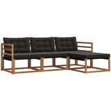  Set vanjskih sofa 4 kom. Prirodna i crna | shoptok.hr