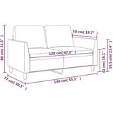  Dvosjed od tkanine crni 120 cm od umjetne kože | shoptok.hr