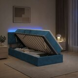  LED krevet za pohranu s madracem Tamno plava 90 x 190 cm Baršun | shoptok.hr