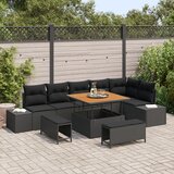 vidaXL set dvorske sofe od 9 dijelova s jastučićima crni poli ratan akacija, dvosjed dvorska sofa s pohranom i jastučićima crni poli ratan, set dvorišnog blagovanja od 3 dijela s jastučićima crni poli ratan akacija | shoptok.hr