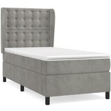 vidaXL Box spring krevet s madracem svjetlosivi 90x190 cm baršunasti Cijene