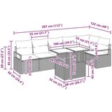  7-dijelni vrtni kauč set s jastučićima smeđi poli ratan 2-sjedalni vrtni kauč s jastučićima smeđi poli ratan | shoptok.hr
