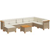 Maison Chic Seti vrtnega pohištva - Vrtna garnitura 9-delna z blazinami bež poli ratan, (21796304) | Shoptok.si