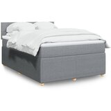 vidaXL Box spring postelja z vzmetnico svetlo siva 160x200 cm žamet | Shoptok.si