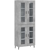vidaXL Visoka komoda betonsko siva 69,5x34x180 cm inženirski les | Shoptok.si