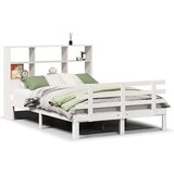 vidaXL Krevet s regalom z knjige bez madraca bijeli 140x190cm borovina | shoptok.hr