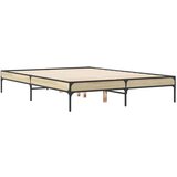  The Living Store Posteljni okvir sonoma hrast 120x200 cm inž. les in kovina - Posteljni Okvir, (21523564) | Shoptok.si